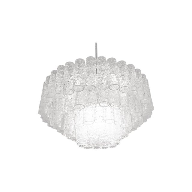German Cascading Doria 20 Murano Chandelier with Iced Glass Tubes, 1960s For Sale - Image 10 of 10