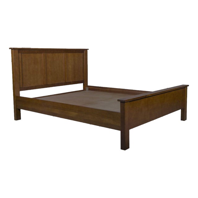 Mission Oak Panel Bed - Walnut For Sale