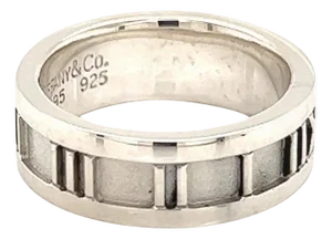 1990s Tiffany & Co Estate Sterling Silver Ring Size 4.25, 5.2 Grams