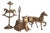 Vintage Victorian Bell, Horses and Dog in Brass, 1920, Set of 4 For Sale