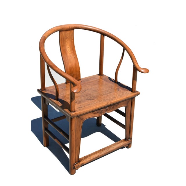 Chinese 19th Century Chinese Horseshoe Chairs Pair For Sale - Image 3 of 13