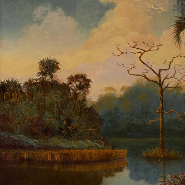 Paint Vintage Tropical Florida Landscape Painting by Shirley Hood Loeffler For Sale - Image 7 of 14