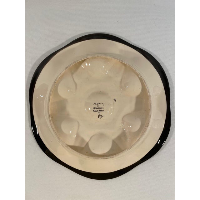 Burnt Orange Vintage 1950s French Saint Jean De Bretagne Majolica Oyster Plate For Sale - Image 8 of 18