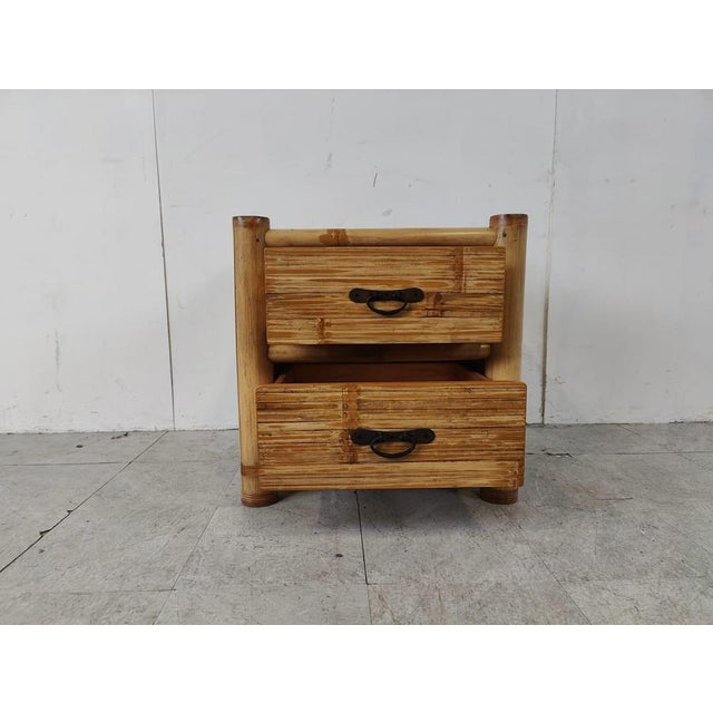 Bamboo Bedside Cabinet, 1970s For Sale - Image 16 of 18