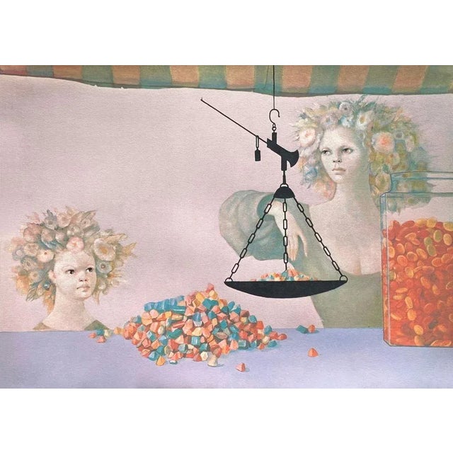 Leonor FINI LA BALANCE (LIBRA) 1975 unsigned and not numbered screen print on BFK Rives paper printed by : Michel Caza in...