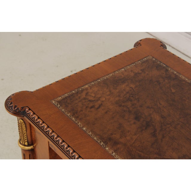 Francesco Molon Leather Top Office Writing Desk Computer Credenza For Sale - Image 15 of 18