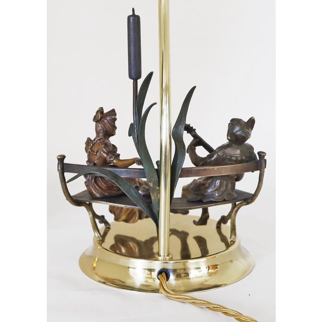 Art Nouveau Brone Figure Lamp, 1890s For Sale - Image 11 of 16