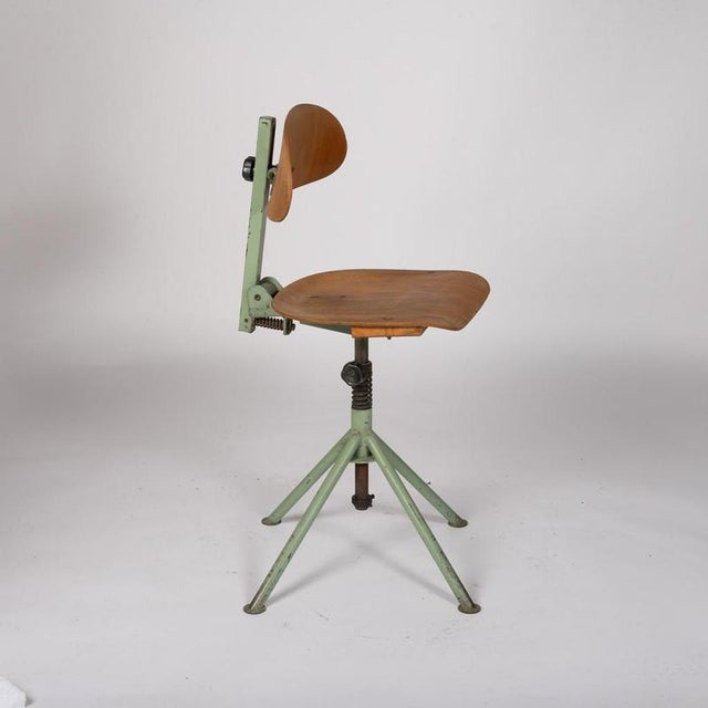 Industrial Industrial Wooden Chair, 1950s For Sale - Image 3 of 9