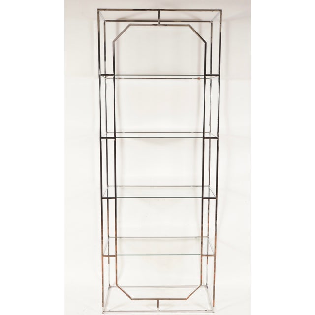Chrome and Glass Etagere - 4 Shelves in the Style of Milo Baughman for Design Institute of America For Sale In Miami - Image 6 of 7