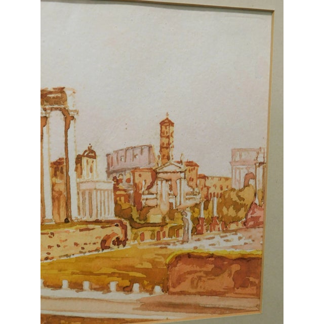 Vintage Roman Ruins Watercolor Painting Signed Bollazzi For Sale - Image 9 of 13