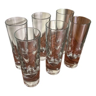 1980s Carlo Moretti Attributed Stiletto Cocktail Glasses Made in Italy Set of 6 For Sale
