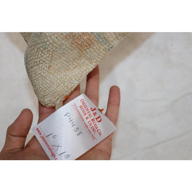 Neutral Antique Persian Rug Pillow For Sale - Image 4 of 5