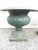 Green Pair of Antique French Medici Style Cast Iron Urns For Sale - Image 8 of 18