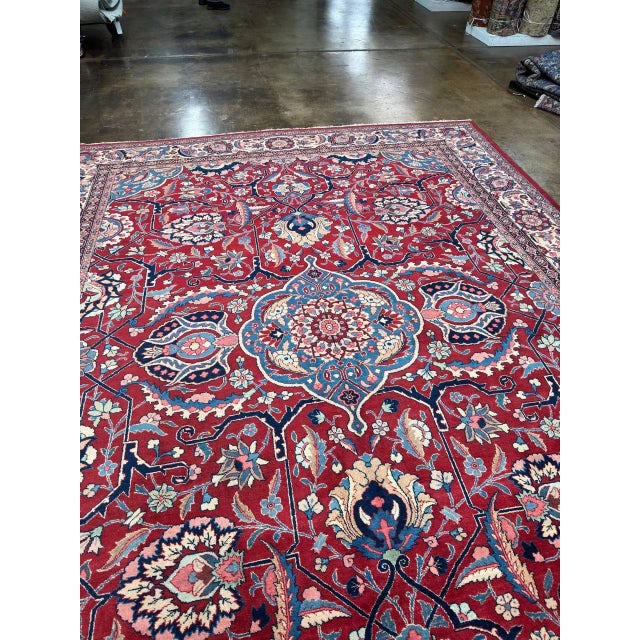 Textile 1960s Old Persian Tabriz Area Rug 10 X 13 For Sale - Image 7 of 12