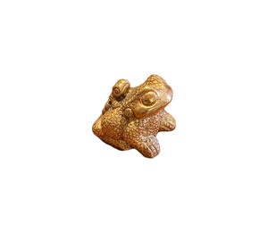 Gold Plated Bronze Frog, Perfect Paperweight or Coffee Table, 2.5” High
