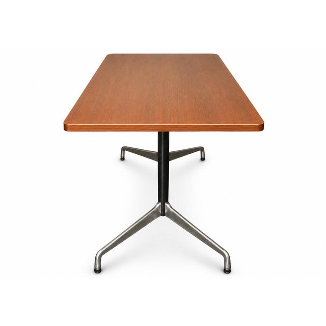 Black Walnut & Steel Counter Height Table with Rectangular Top on Twin Supports by Charles & Ray Eames for Herman Miller, 1970s For Sale - Image 8 of 10