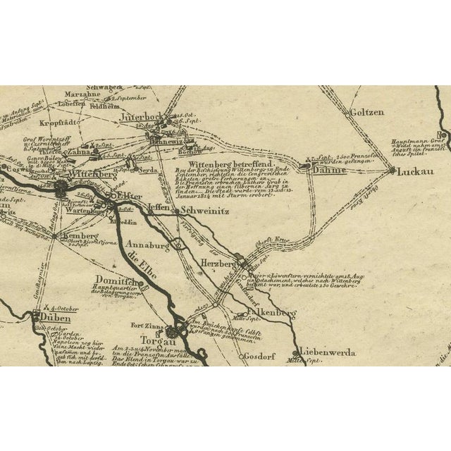 Paper Germany Allied Military Campaign Map by Ausfeld, 1814 For Sale - Image 7 of 12