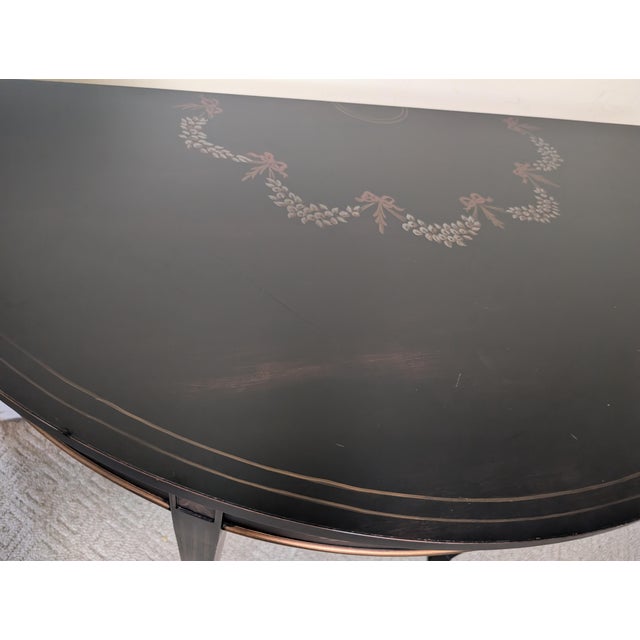 Mid 20th Century Maitland Smith Chinoiserie Style Demi Lune Console Table For Sale In Cleveland - Image 6 of 17