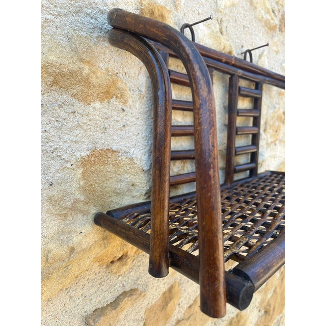 Mid- Century, Bamboo & Rattan Wall Shelf, 1960s For Sale - Image 11 of 18