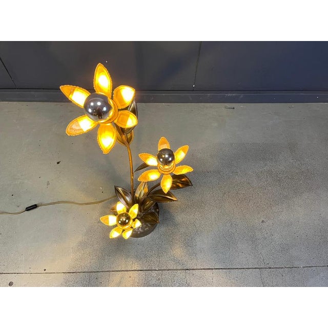 Lotus Floor Lamp by Maison Jansen, 1970s For Sale - Image 8 of 11