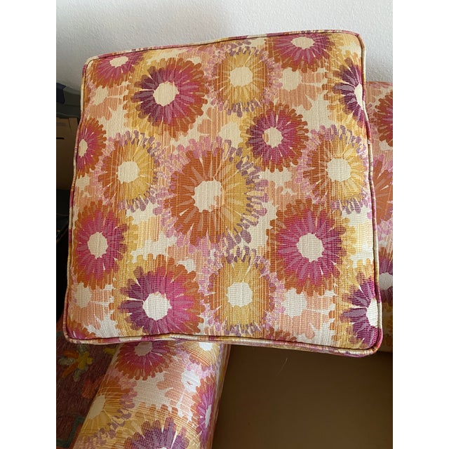 Yellow Custom English Rolled-Arm Club Chair in Barrow "Capstan Azalea" Floral Fabric For Sale - Image 8 of 10
