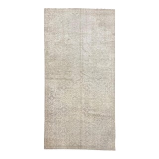 Antique Turkish Sivas Rug 5x8 | Soft Ivory & Beige Floral Design For Sale