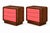 Pair of Postmodern Three-Drawer Nightstands — Rich Walnut & Salmon Finish For Sale - Image 4 of 5
