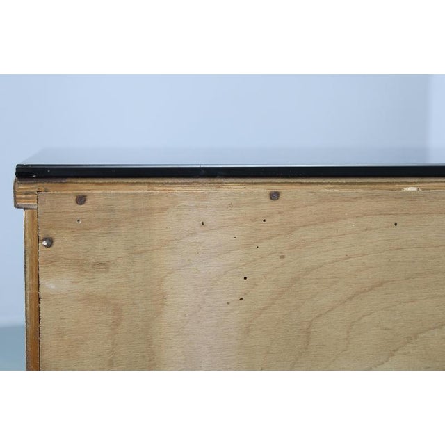 Art Deco Walnut Nightstand with Black Opaxite Glass, Czechoslovakia, 1930s For Sale - Image 16 of 18