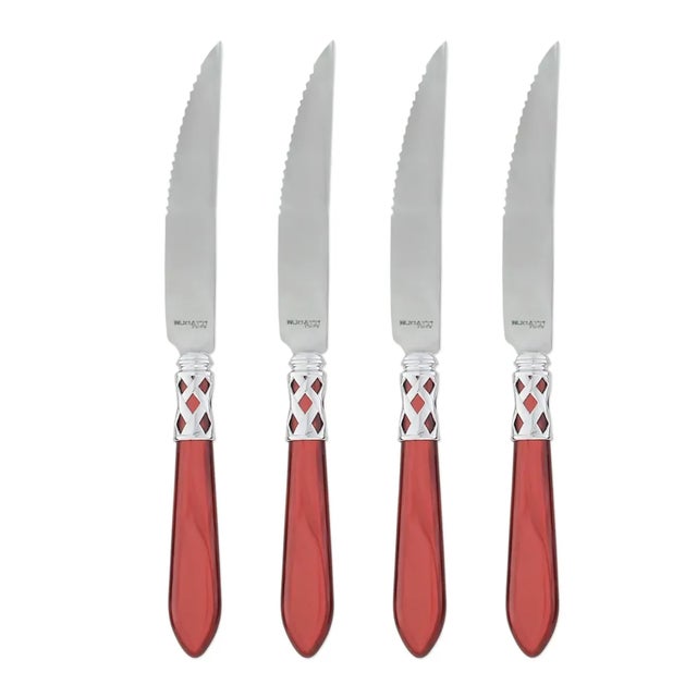 VIETRI Aladdin Brilliant Red Steak Knives - Set of 4 For Sale - Image 10 of 10