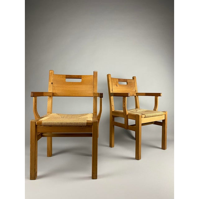 Elevate your space with timeless comfort: scandinavian pine armchairs by tage poulsen indulge in the epitome of...