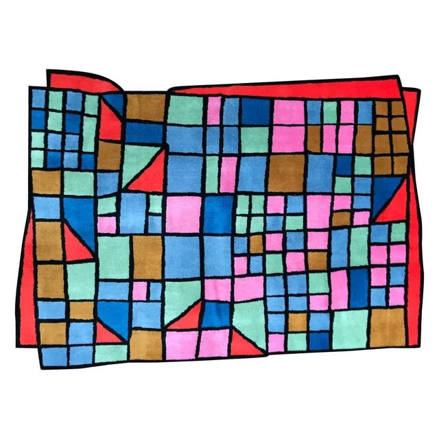 Pink Rug with Paul Klee Design, 1970 For Sale - Image 8 of 8