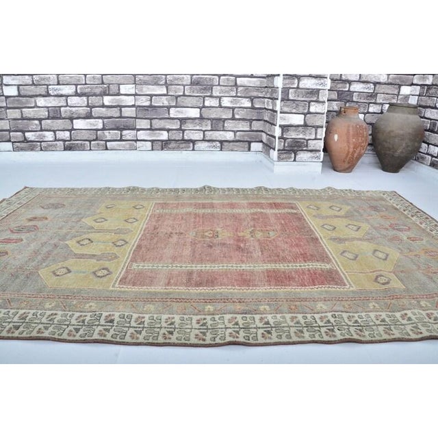 1960s 1960s Muted Earth Tones Wool Rug For Sale - Image 5 of 10