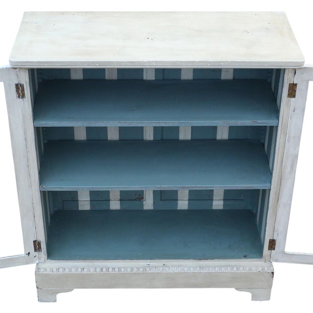 Antique Adjustable Painted Glazed Bookcase, 1890s For Sale - Image 6 of 8
