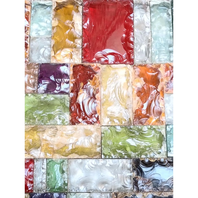 Black Vintage Rectangular Coffee Table with Chiselled Murano Glass Top from Poliarte, Italy, 1960s For Sale - Image 8 of 13
