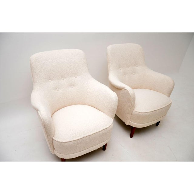 1960s Set of Vintage Swedish Samsas Armchairs attributed to Carl Malmsten, 1960s For Sale - Image 5 of 7