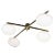 Brushed Brass & Frosted Glass Four-Arm Globe Chandelier For Sale