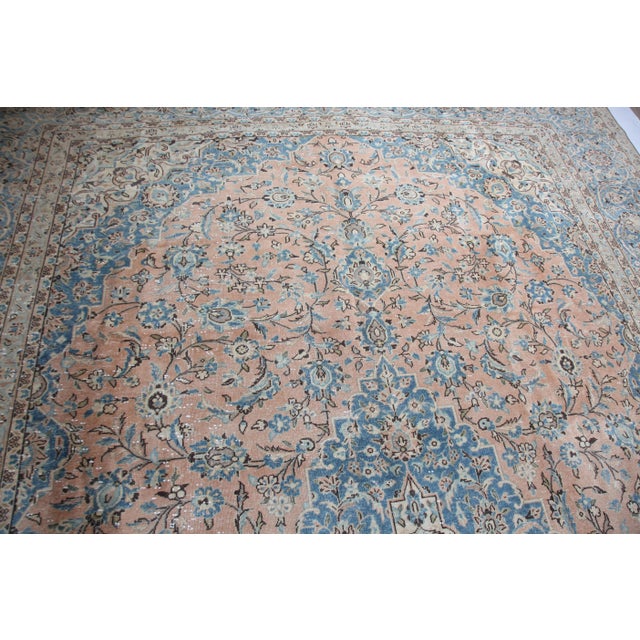 Vintage Persian Tabriz Rug – Pastel Floral Medallion Elegance - 9' 9'' X 12' 4''' For Sale - Image 4 of 14