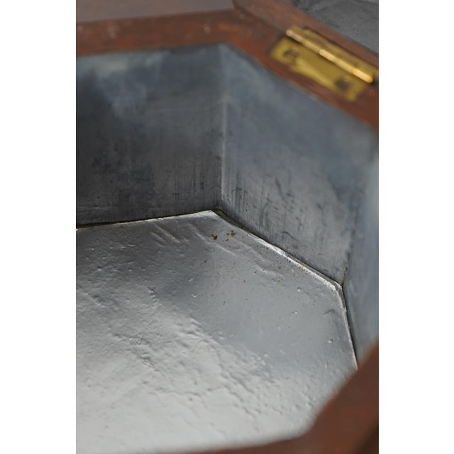 Virginia Metalcrafters Virginia Metalcrafters Colonial Williamsburg Mahogany Tea Caddy For Sale - Image 4 of 10