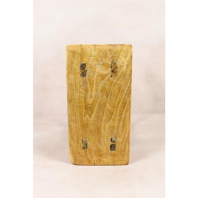 Rustic Vintage Rustic Stool in Elm For Sale - Image 3 of 5