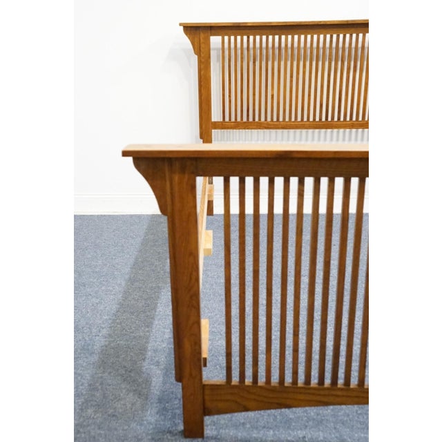 Michael Howard Oak Contemporary Mission Style Queen Size Bed For Sale In Kansas City - Image 6 of 11