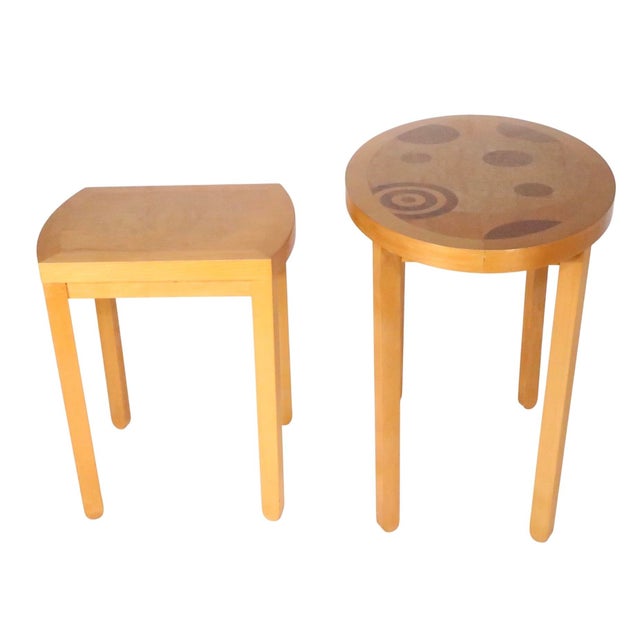 Baker Furniture Company Post Modern Baker Furniture Nest of Tables For Sale - Image 4 of 12