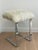 Chrome plated flat-bar steel counter stool manufactured by Pace Collection in the 1970’s. The seat has been newly...
