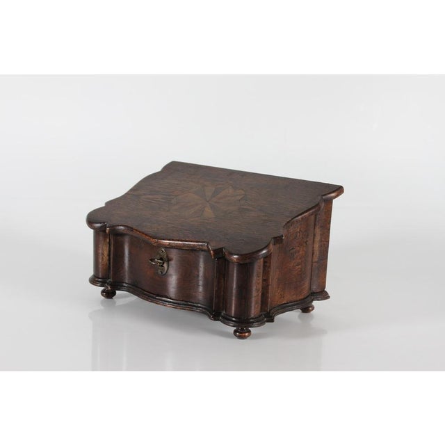 Baroque Antique Mid 19th Century Scandinavian Baroque Oak Sewing Box For Sale - Image 3 of 14