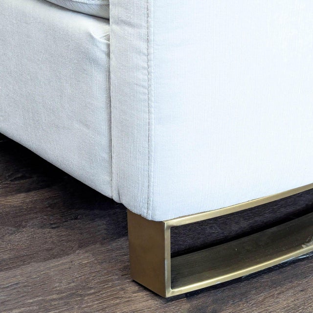 Metal Coaster Corliss Modern Loveseat With Gold Metal Base For Sale - Image 7 of 8