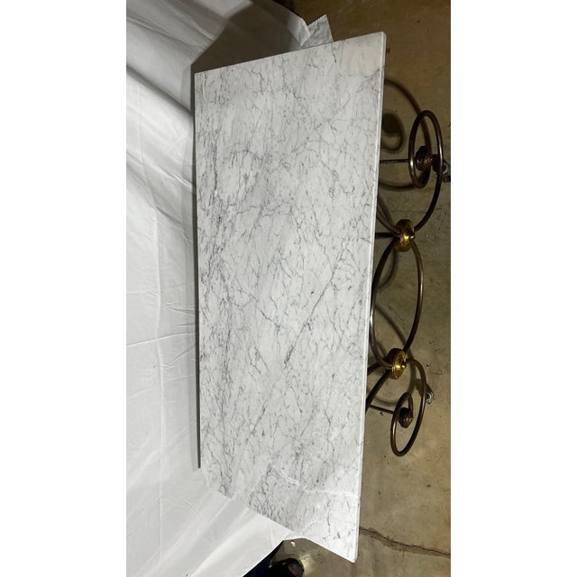 Mid-Century Reproduction French Patisserie Marble Top Table For Sale In New York - Image 6 of 9