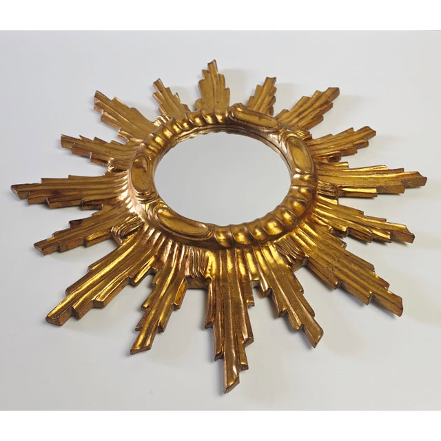 Large Vintage Wall Mirror in Sunburst Finish, 1960s For Sale - Image 6 of 11