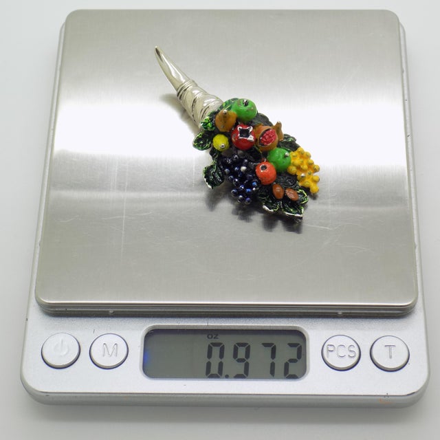 Vintage Italian Handmade Genuine Silver Cornucopia Lucky Charm Figurine Miniature, Made in Tuscany For Sale - Image 9 of 10