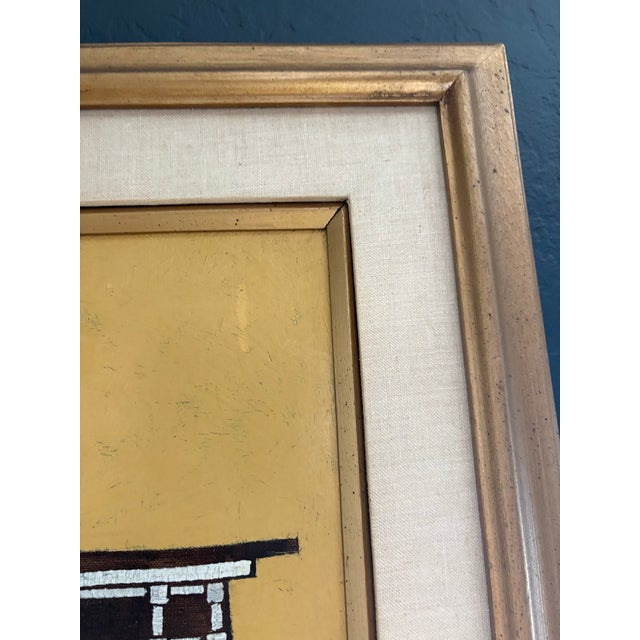 Mid 20th Century Mid-Century Architectural Painting by Fred Kulick, Framed For Sale - Image 5 of 12