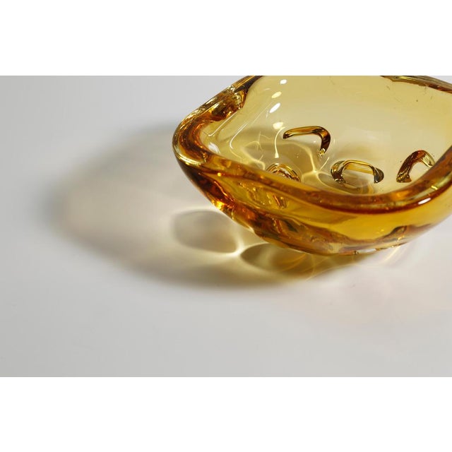 Dimpled Amber Murano Glass Bowl by Galliano Ferro, Italy, 1960s For Sale - Image 3 of 11