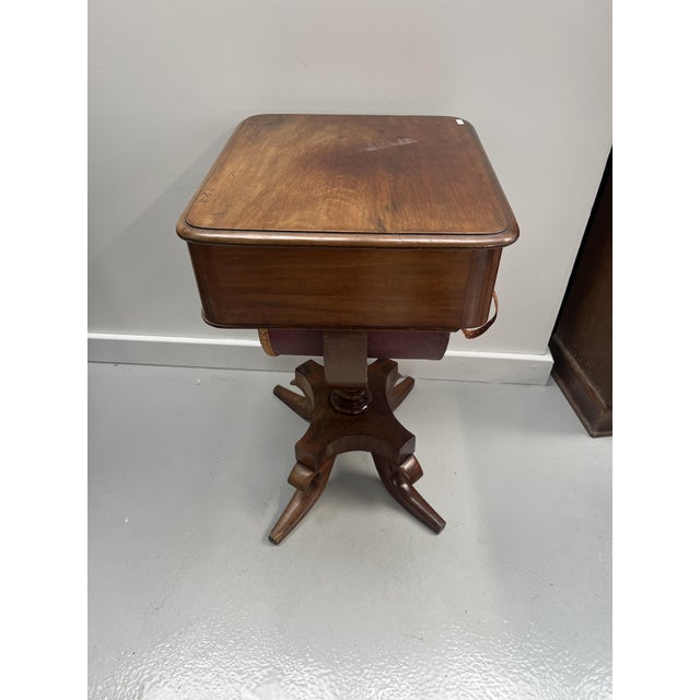 Antique Mahogany Sewing Table For Sale - Image 4 of 10